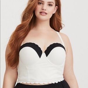 Torrid Scalloped Ivory Midkini top sz2